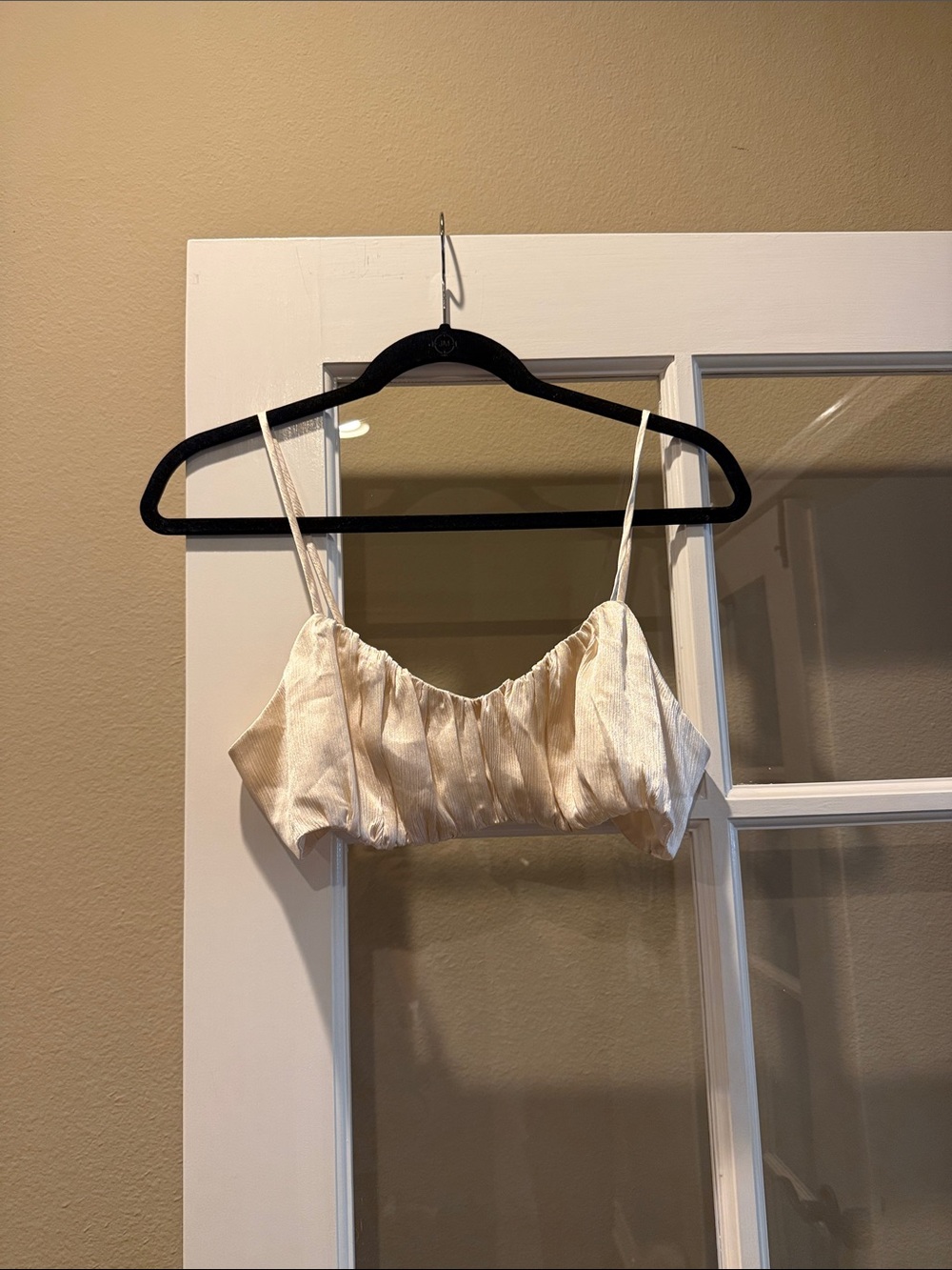 Cotton Candy Cream Satin Crop Top